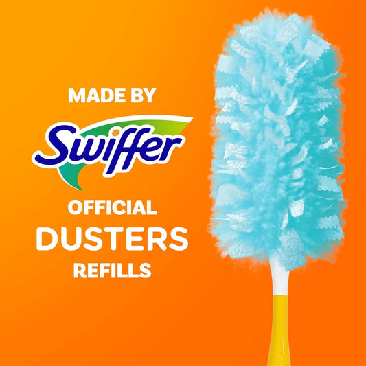 Swiffer Dusters Refill for Cleaning, Made by SWIFFER, Feather & Microfiber Duster Disposable Alternative, for Dusting Furniture, Blinds, Ceiling Fans, Walls, Helps Remove Allergens, Unscented, 18ct