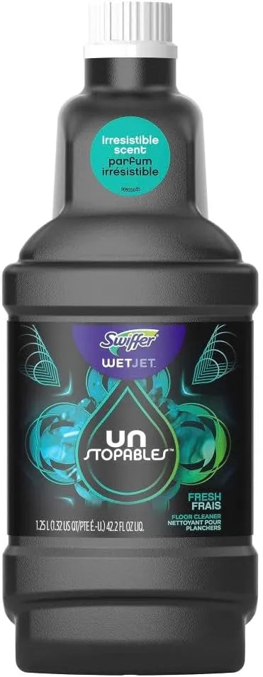 Swiffer WetJet Unstopables Refill Solution for Floor Cleaning, Fresh Scent, 1.25 Liters