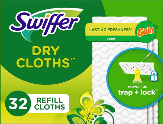 Swiffer Sweeper Dry Sweeping Cloth Refills, Gain Original, 32 Count