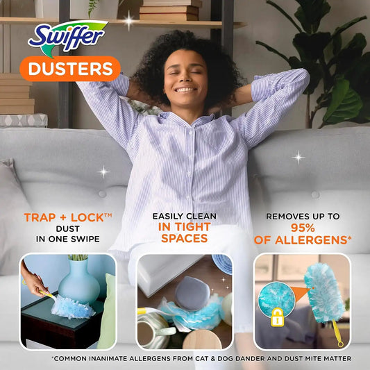 Swiffer Dusters Starter Kit, Kit Includes 1 Handle and 5 Dusters